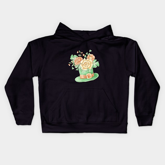 Saint Patrickday Hat Gnome Kids Hoodie by Wanderer Bat